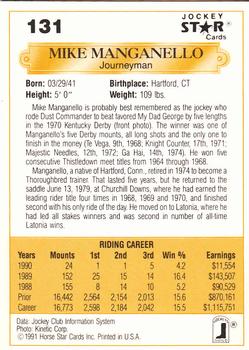1991 Jockey Star Jockeys #131 Mike Manganello Back